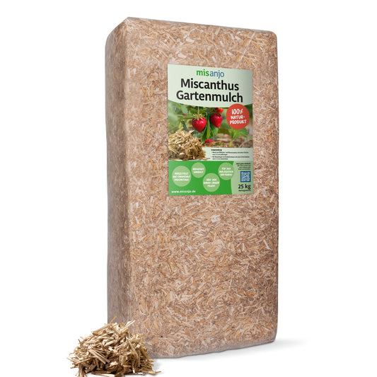 Miscanthus Gartenmulch 25 kg Naturprodukt von misanjo